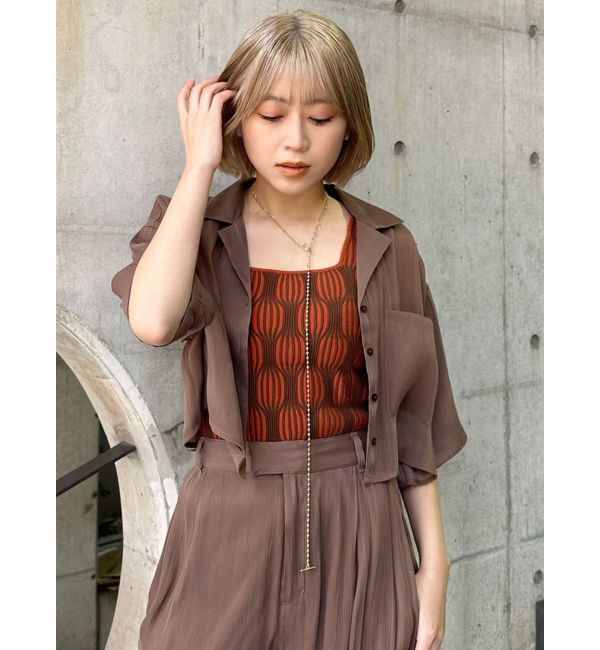 MURUA「シャイニーシアーショートシャツ」|シャツ・ブラウス|