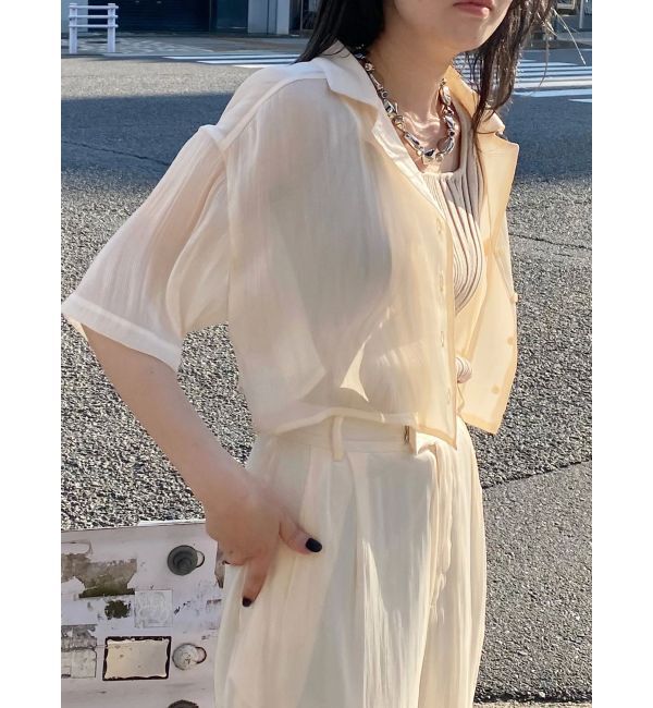 MURUA「シャイニーシアーショートシャツ」|シャツ・ブラウス|