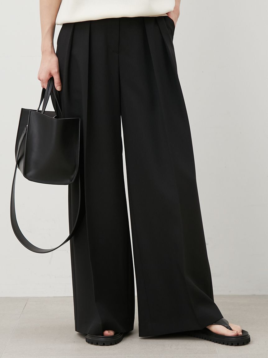 Mila Owen「フラップデザイン2タックワイドパンツ」|チノ|