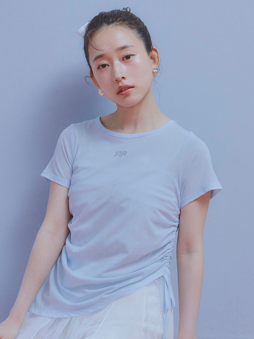 FURFUR「【WEB限定カラー】クリスタルロゴアシンメトリーTシャツ」|Tシャツ・カットソー|