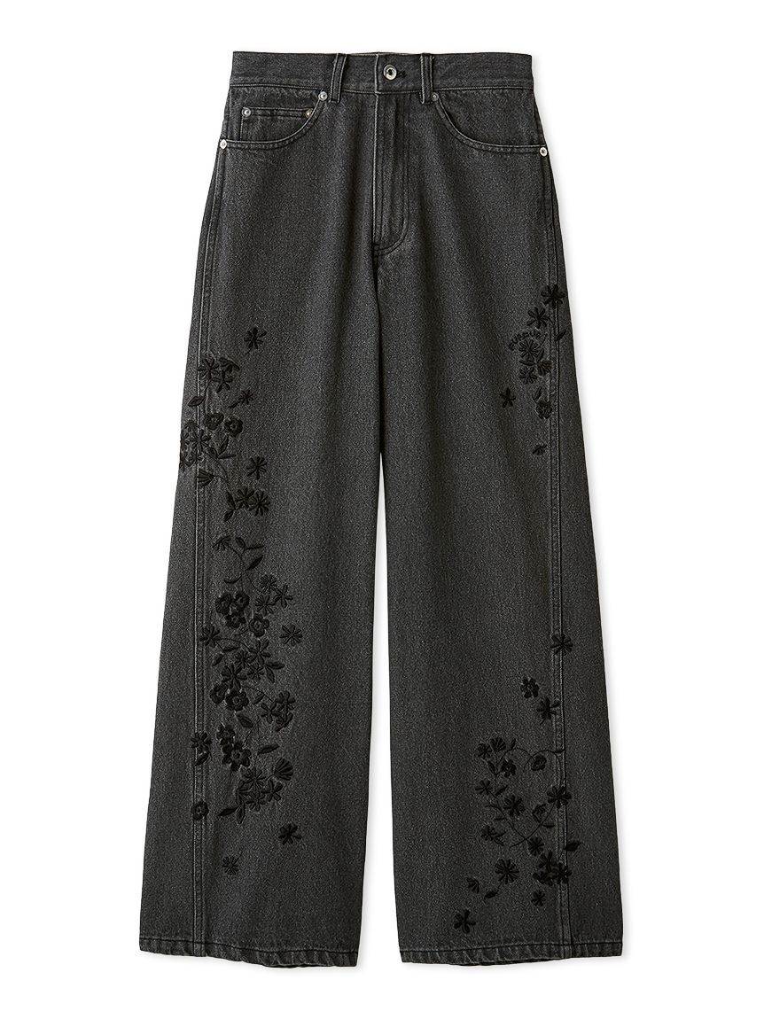 FURFUR「フラワー刺繍デニムパンツ」|デニム|