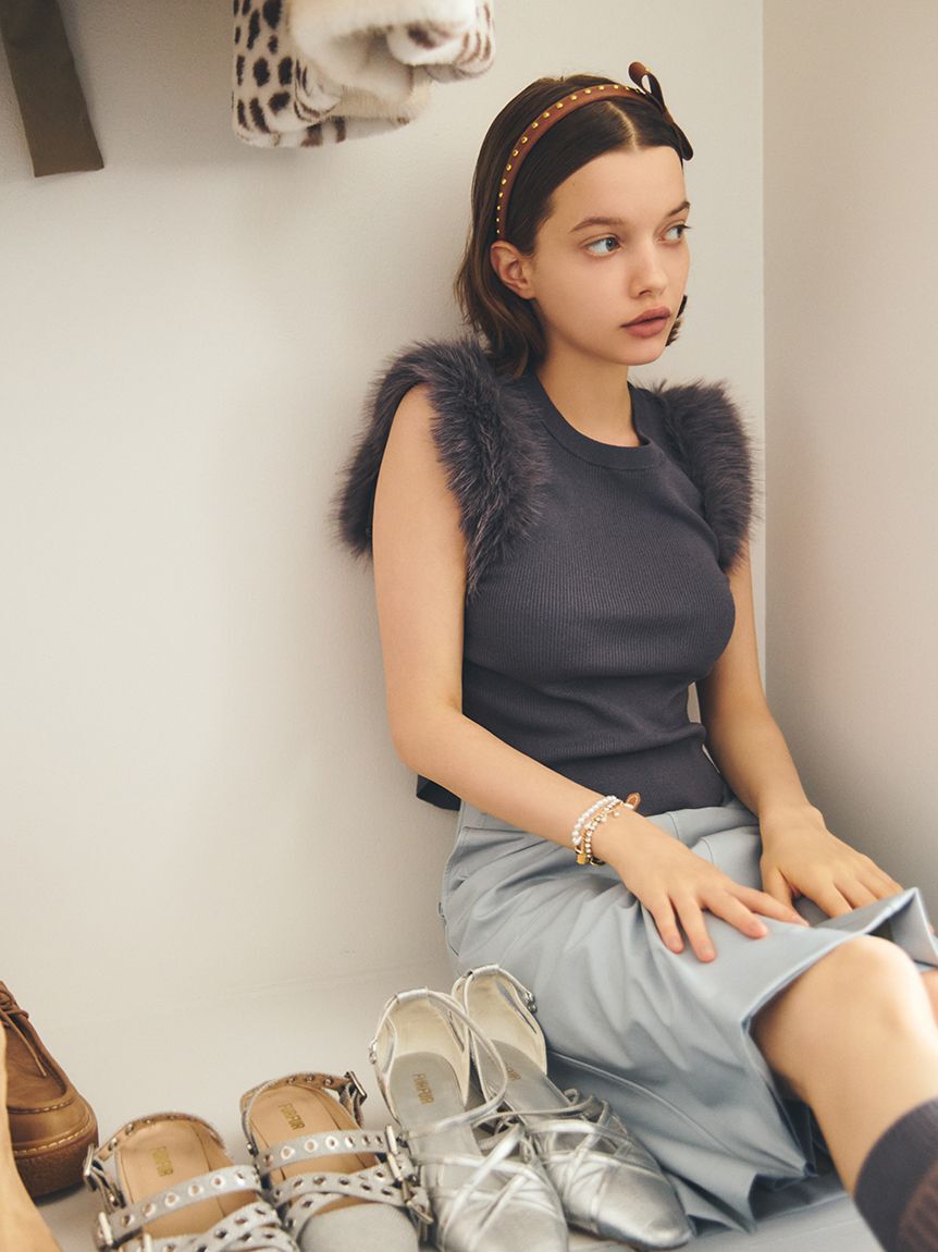 FURFUR「スタッズリボンカチューシャ」|ヘアバンド|