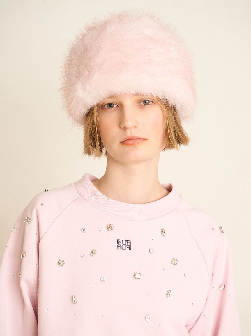FURFUR「ビジュー付きロゴ刺繍スウェット」|スウェット・ジャージ|