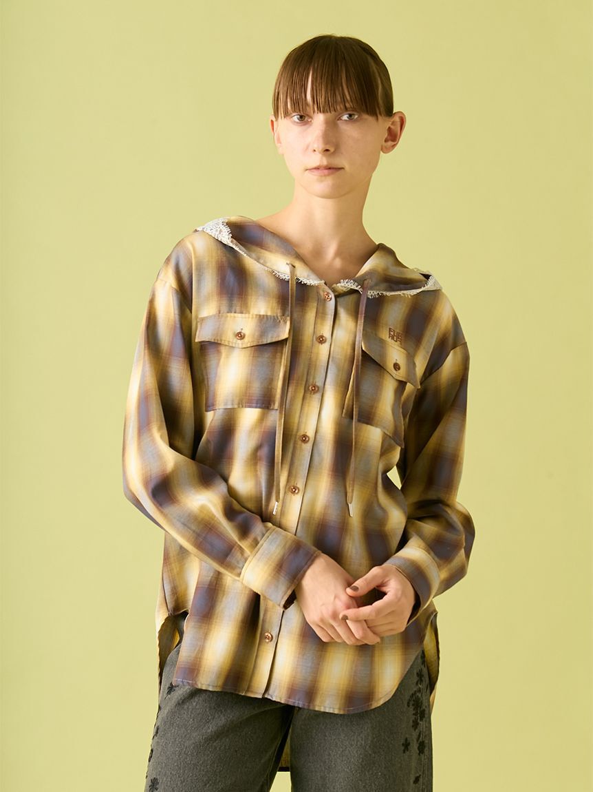 FURFUR「フーディーオンブレーチェックシャツ」|シャツ・ブラウス|