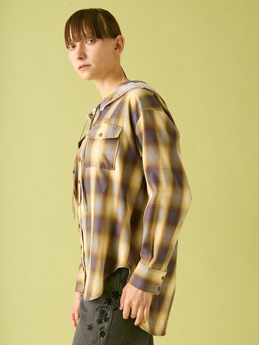 FURFUR「フーディーオンブレーチェックシャツ」|シャツ・ブラウス|