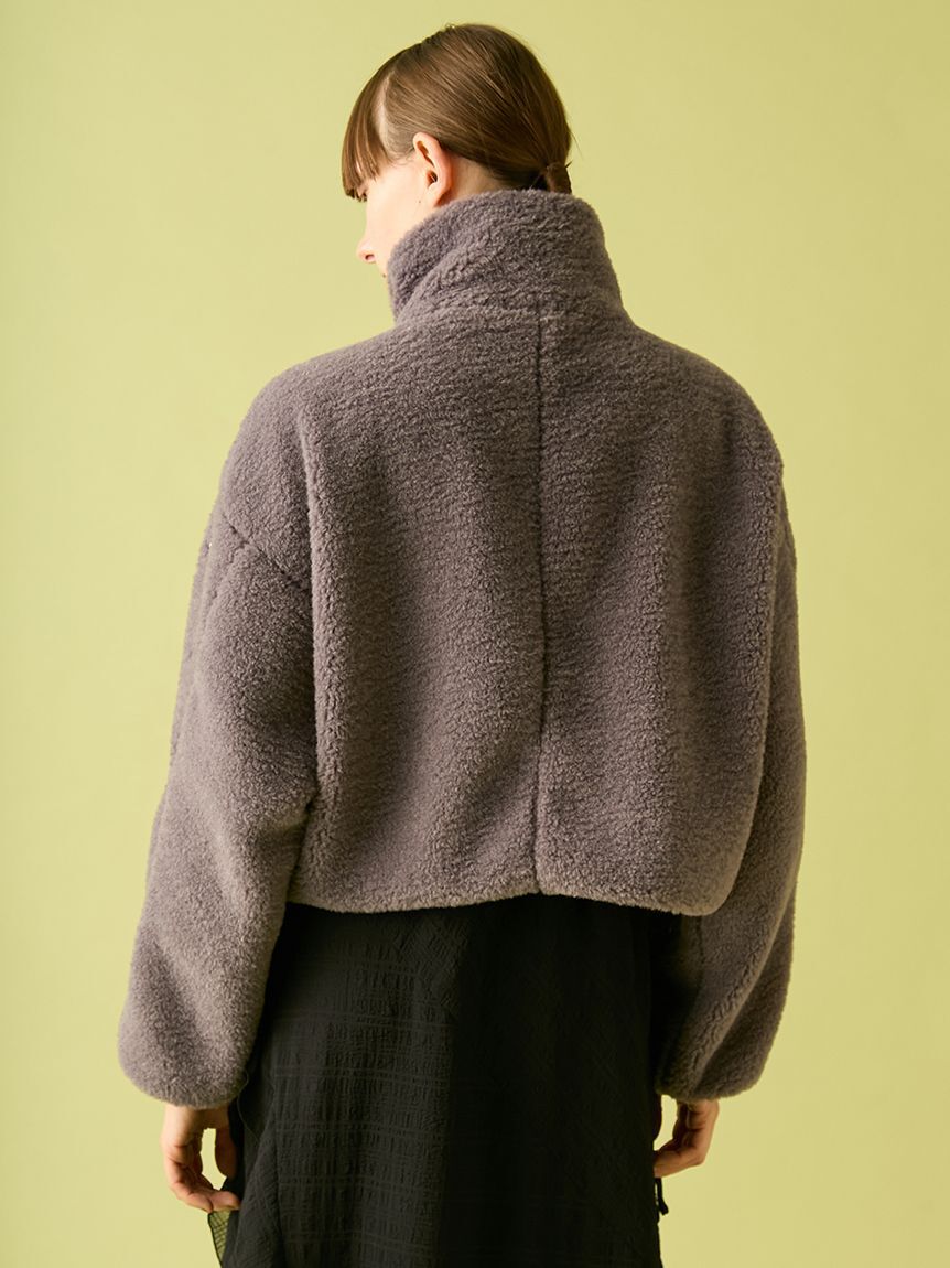 FURFUR「フラワービーズ刺繍ボアブルゾン」|ブルゾン・スタジャン|