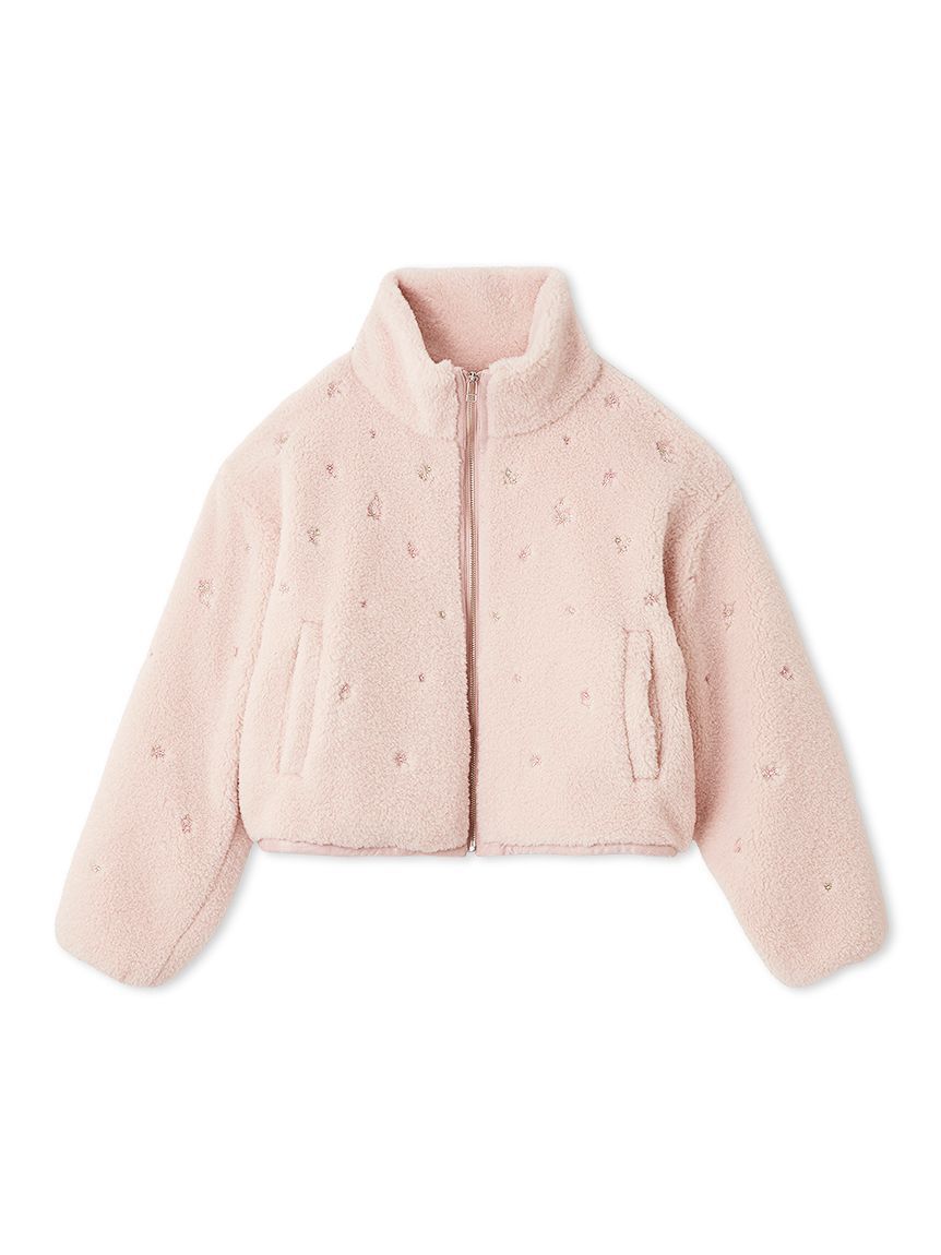 FURFUR「フラワービーズ刺繍ボアブルゾン」|ブルゾン・スタジャン|