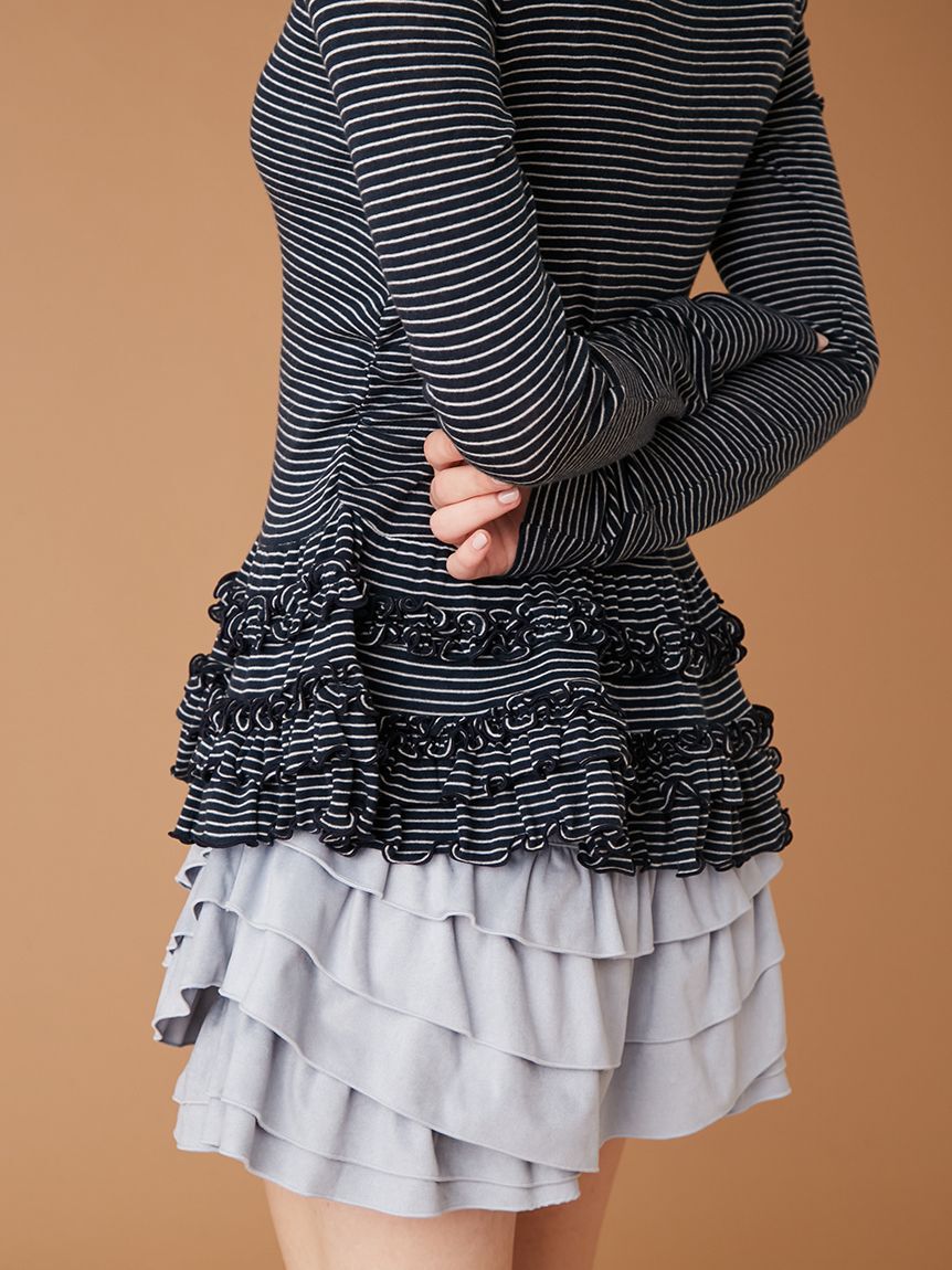 FURFUR「裾フリルジャージートップス」|Tシャツ・カットソー|