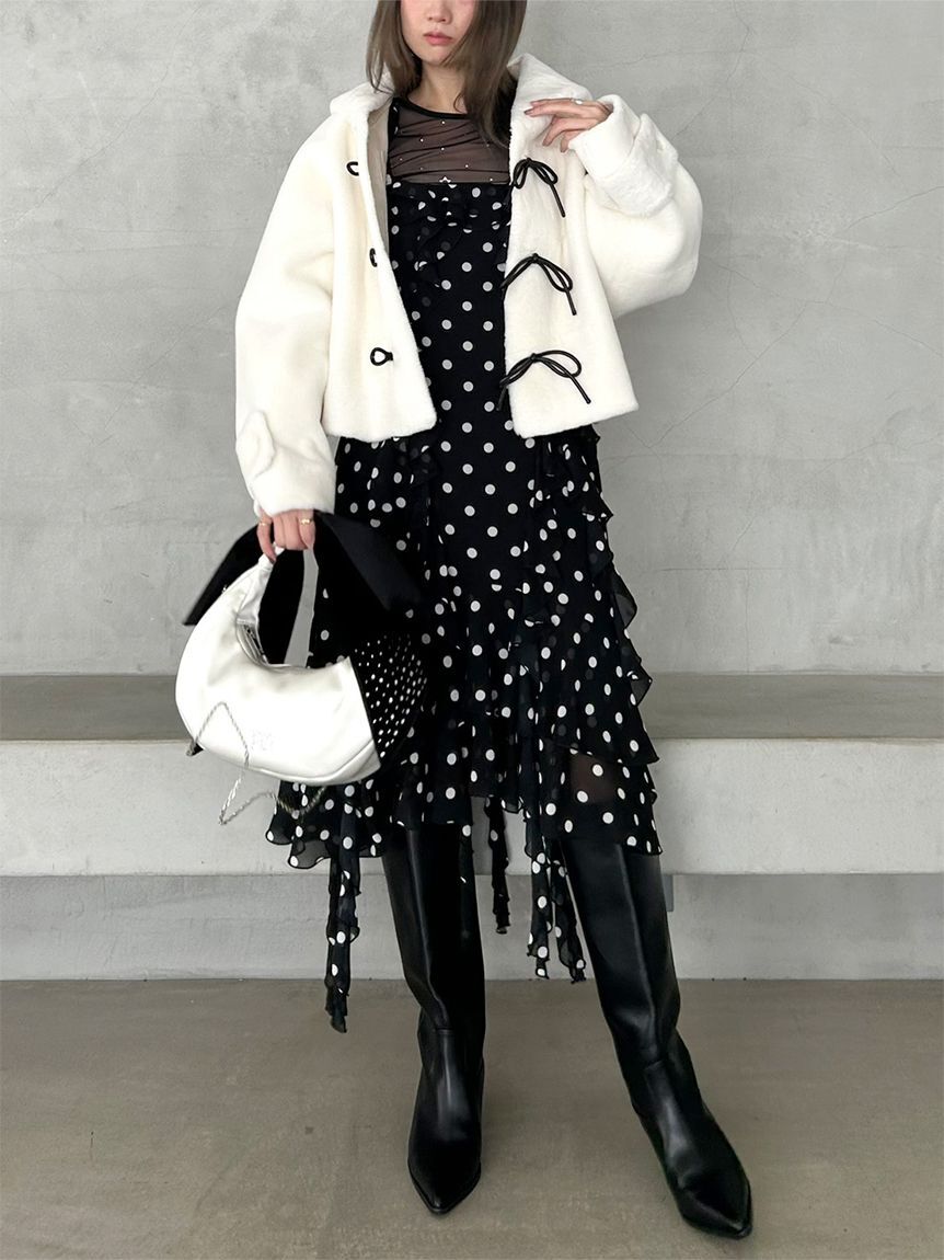 FURFUR「フリルキャミソールワンピース」|ワンピース|