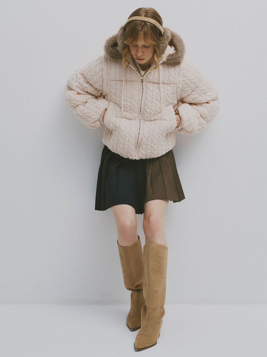 FURFUR「バイカラープリーツミニスカート」|スカート|