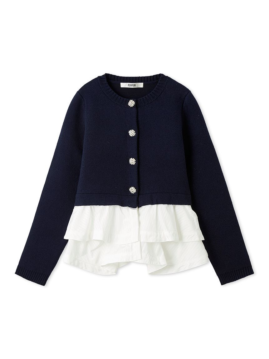 FURFUR「【WEB限定カラー】ペプラムレイヤードカーディガン」|カーディガン|