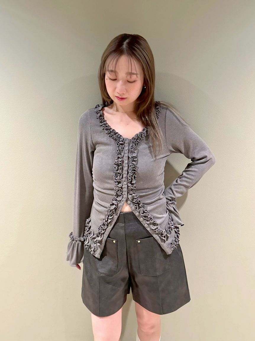 FURFUR「【WEB限定カラー】フリルカーディガン」|カーディガン|
