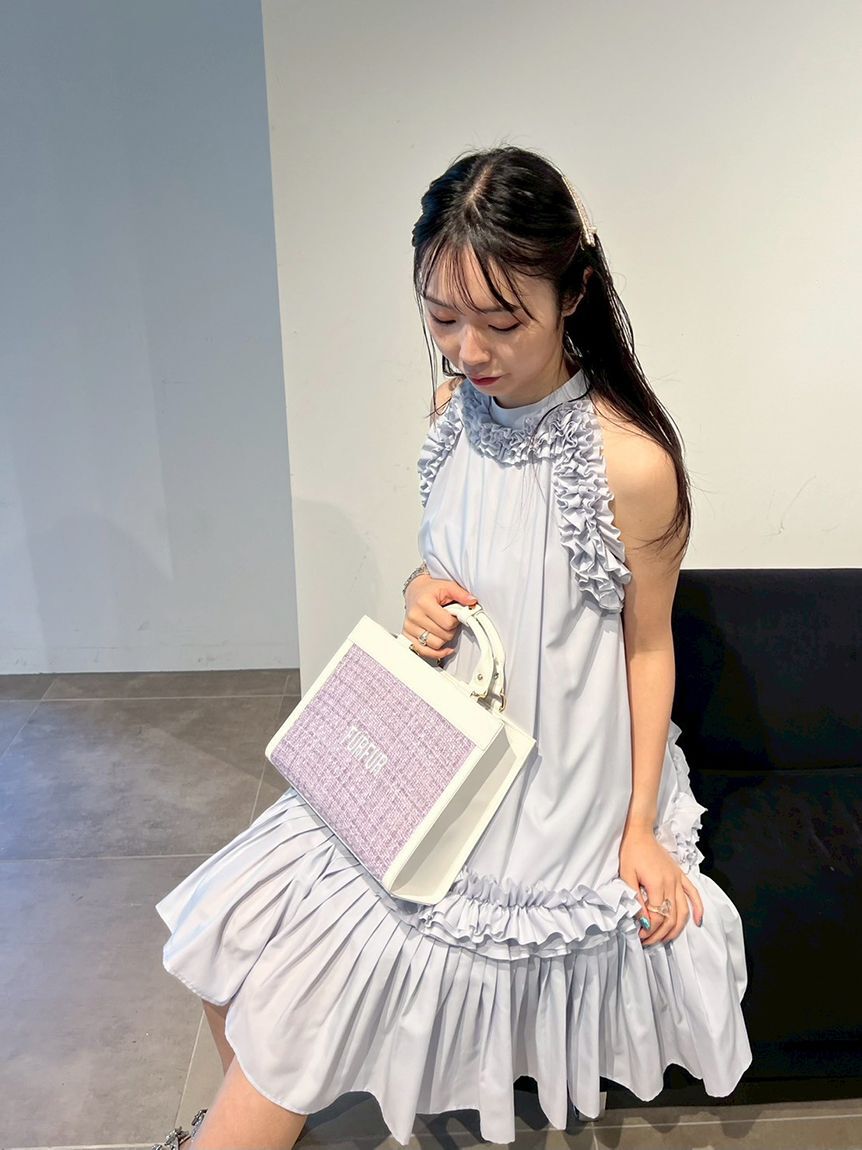 FURFUR「フリルホルターミニドレス」|ドレス|