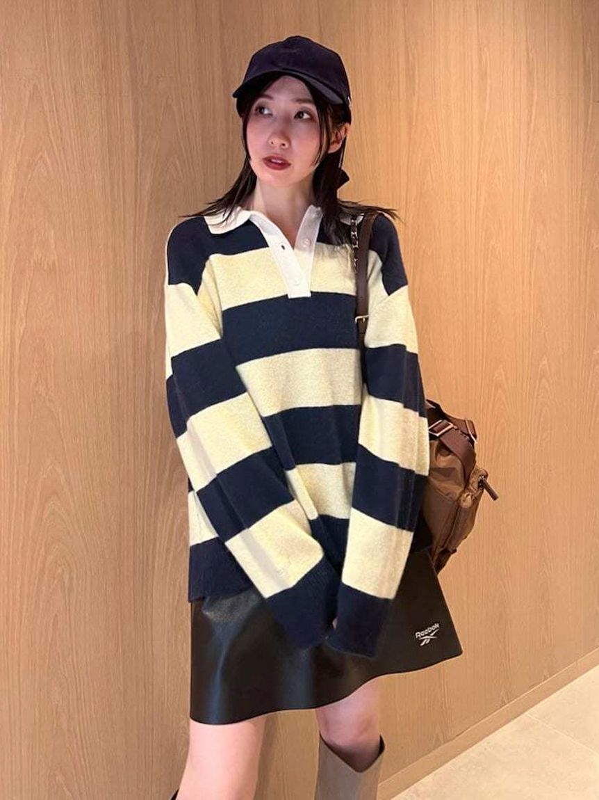 FRAY I.D「【Reebok&times; FRAY I.D】ラガーカラーポロニットプルオーバー」|ニット・セーター|YEL