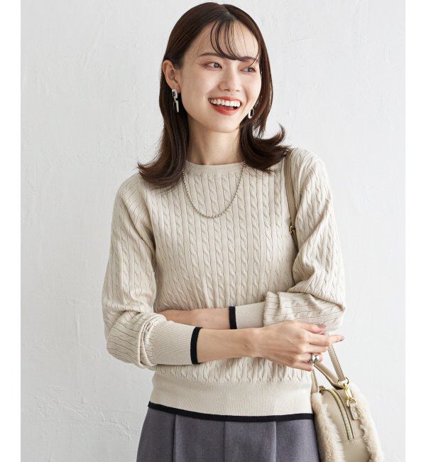 IKKA LOUNGE「ミニケーブルニットプルオーバー」|プルオーバー|