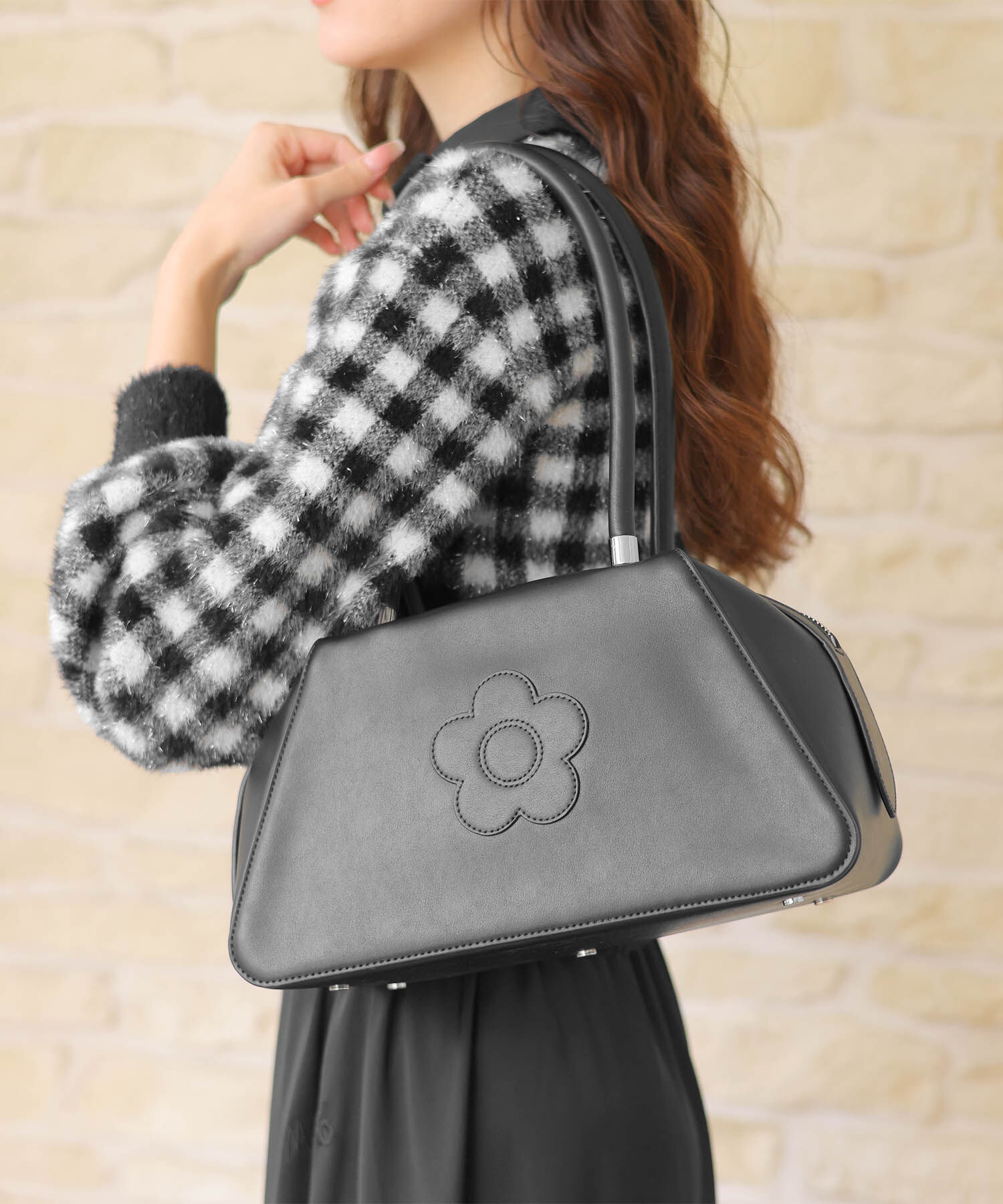 MARY QUANT「スムースデイジー トート」|トートバッグ|ブラック