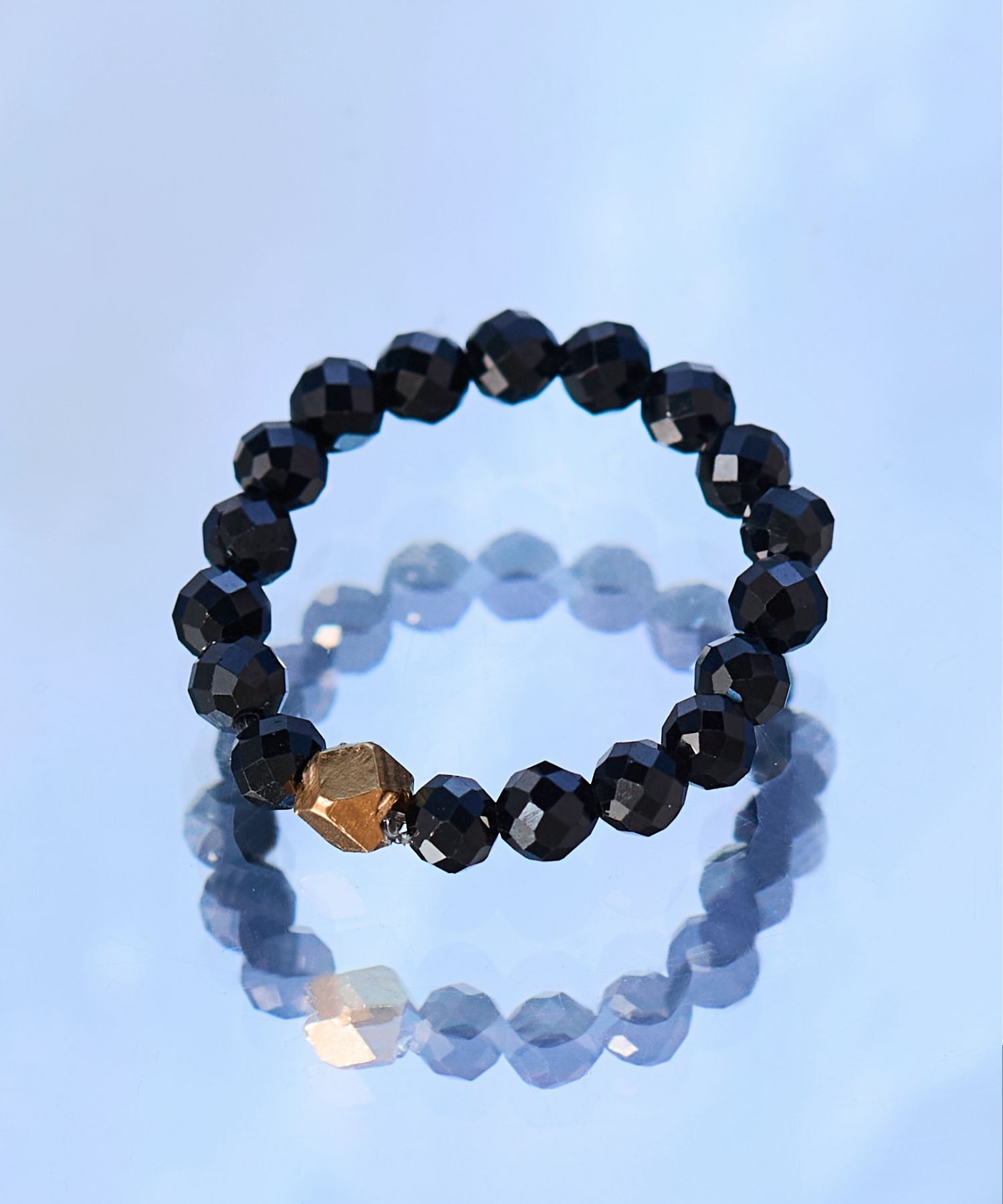 JUPITER「【SV】天然石ビーズリング/金属アレルギー対応　ブラックスピネル」|リング|