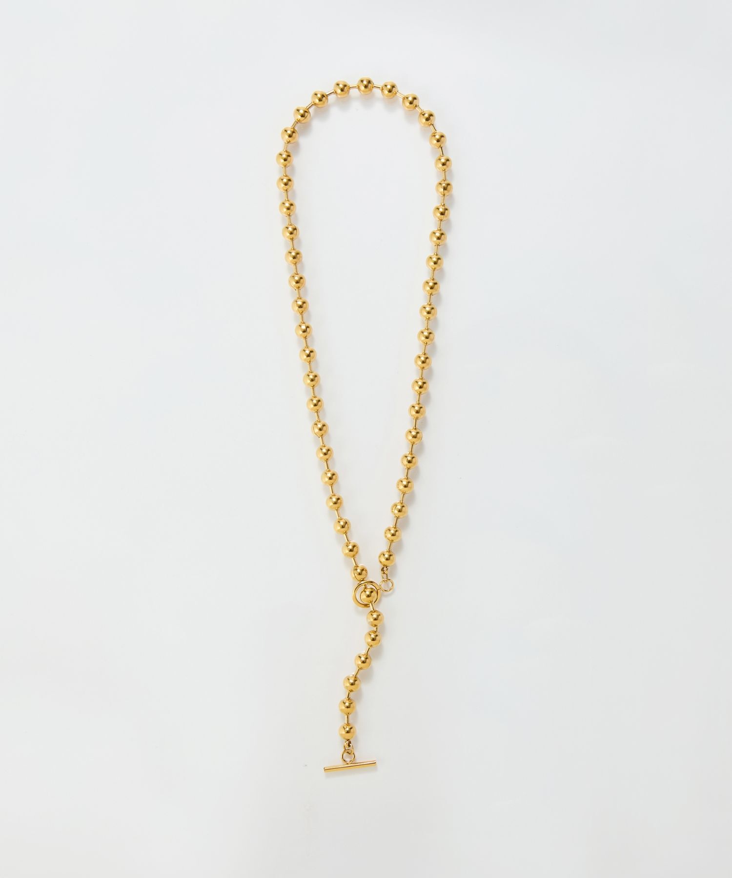 Phoebe「【金属アレルギー対応】ドットラインネックレス　ゴールド/ステンレス」|ネックレス|