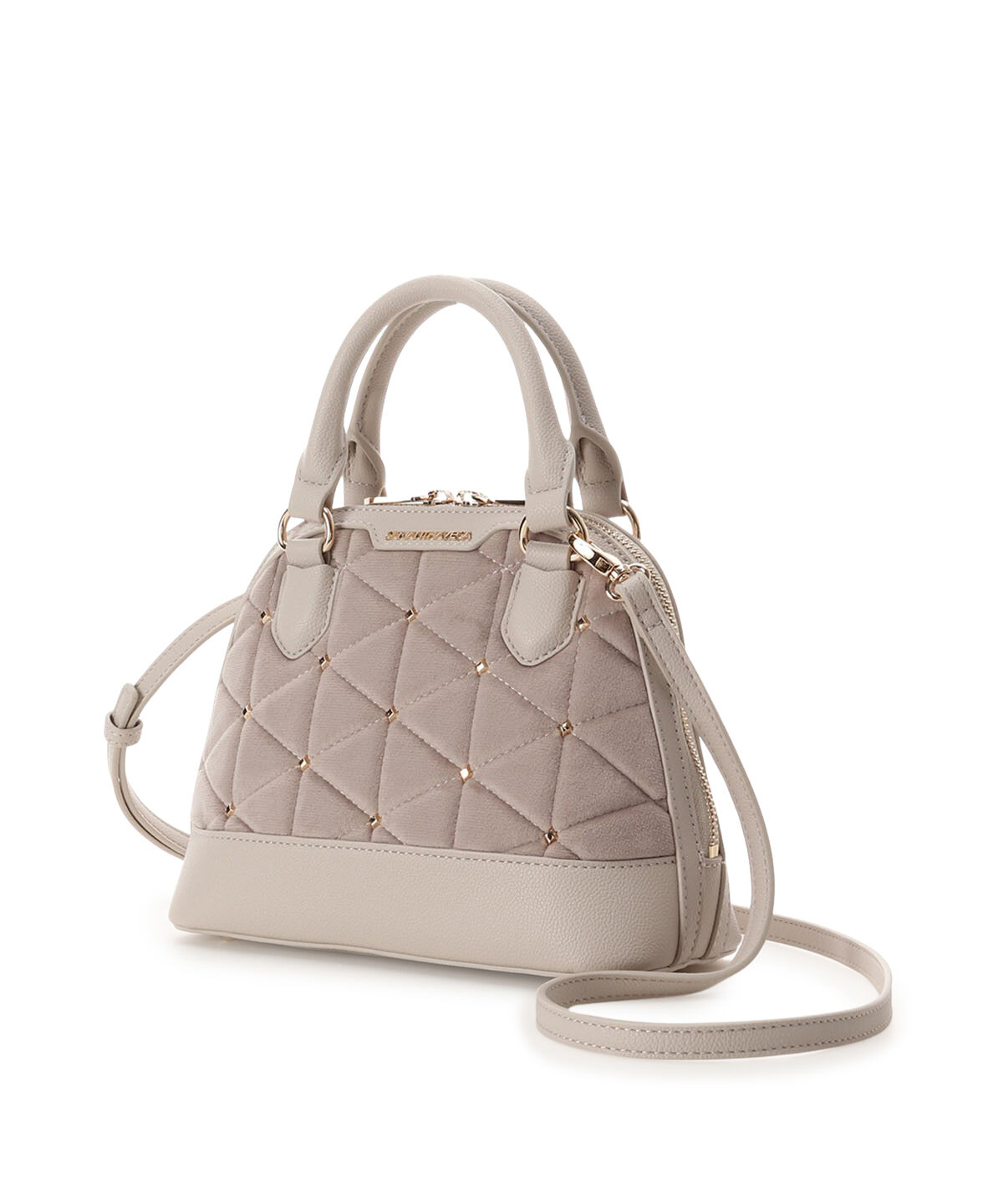 Samantha Vega「ベロアキルティングスタッズハンドバッグ（小）」|ハンドバッグ|