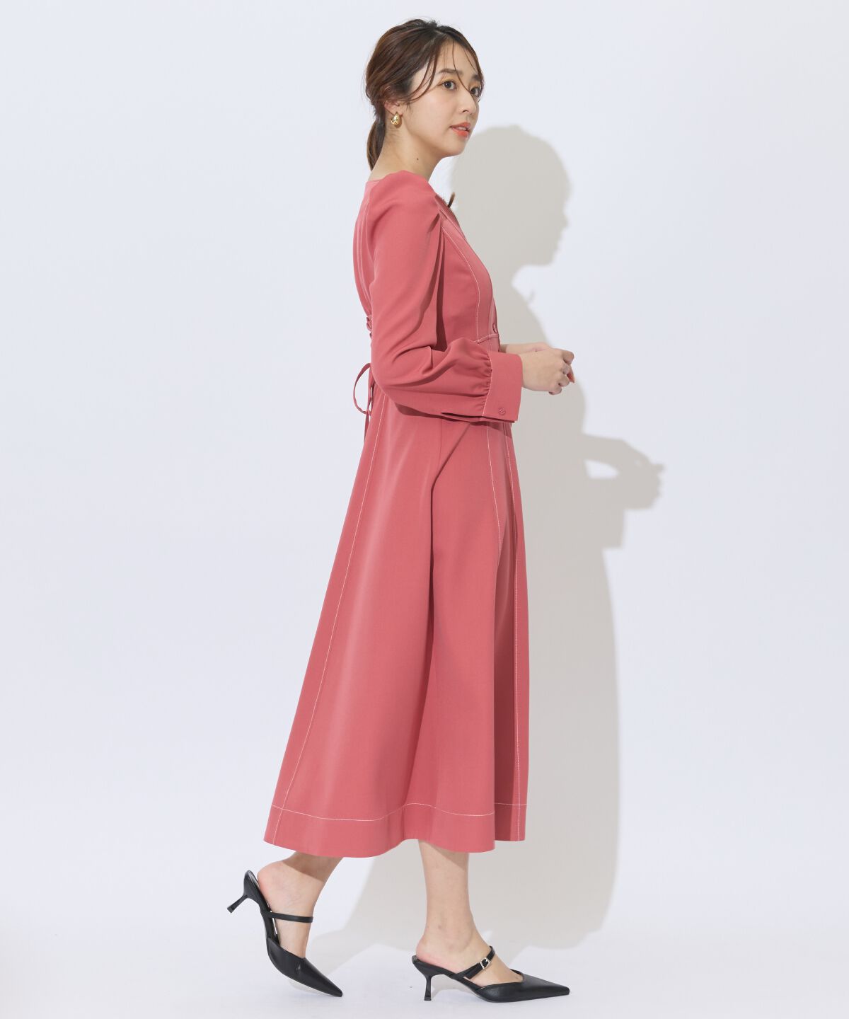 アンドクチュール「デコルテあき配色ステッチワンピース」|ワンピース|