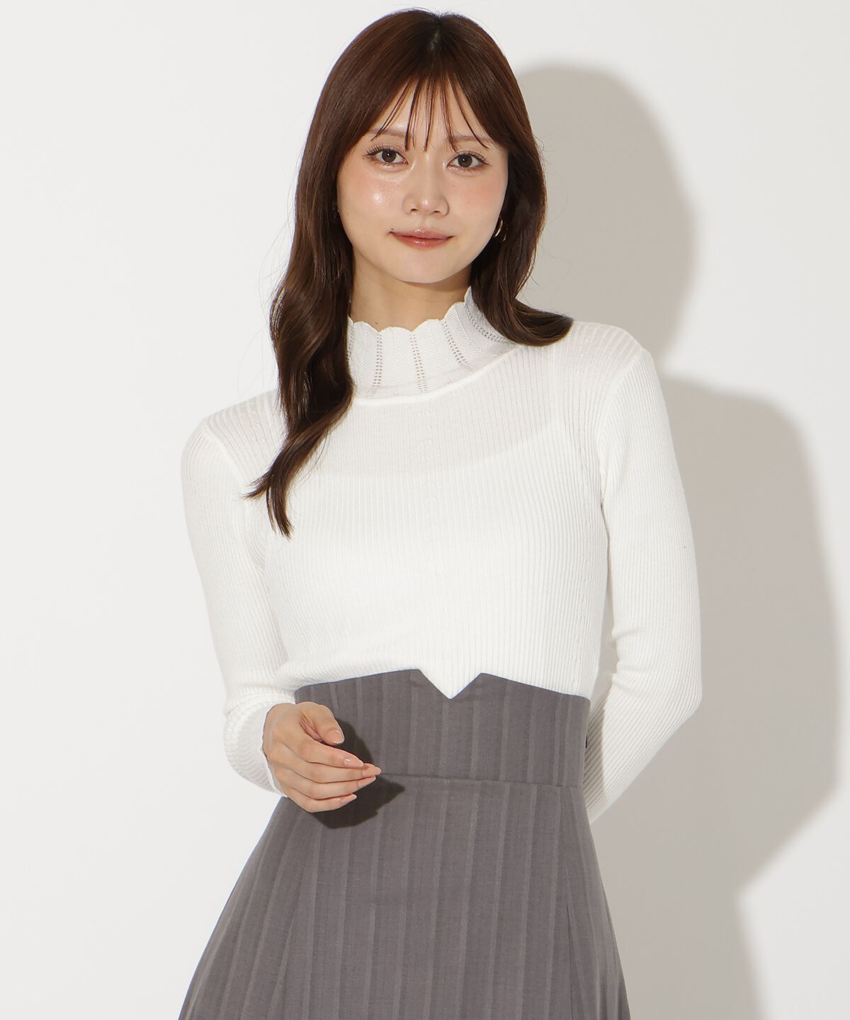 アンドクチュール「スカラハイネックニットプルオーバー」|ニット・セーター|