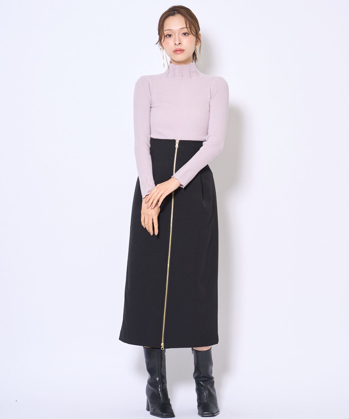 アンドクチュール「スカラハイネックニットプルオーバー」|ニット・セーター|