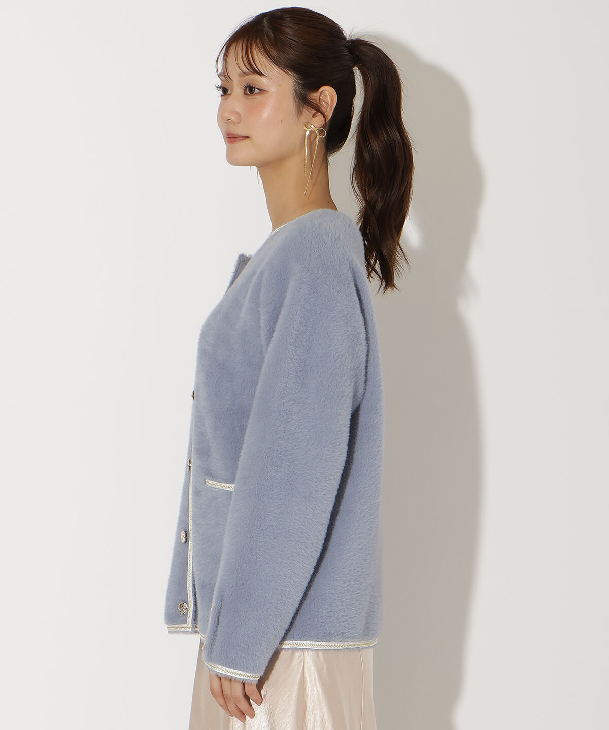 アンドクチュール「ダブルフェイスフェザーカーディガン」|カーディガン|