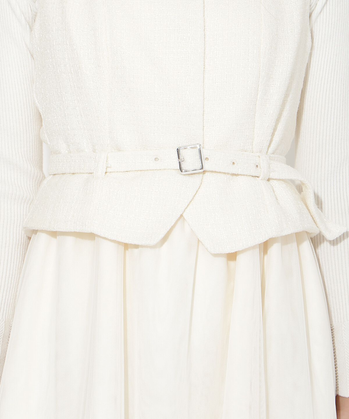 アンドクチュール「ツイード&times;チュールドッキングワンピース」|ワンピース|