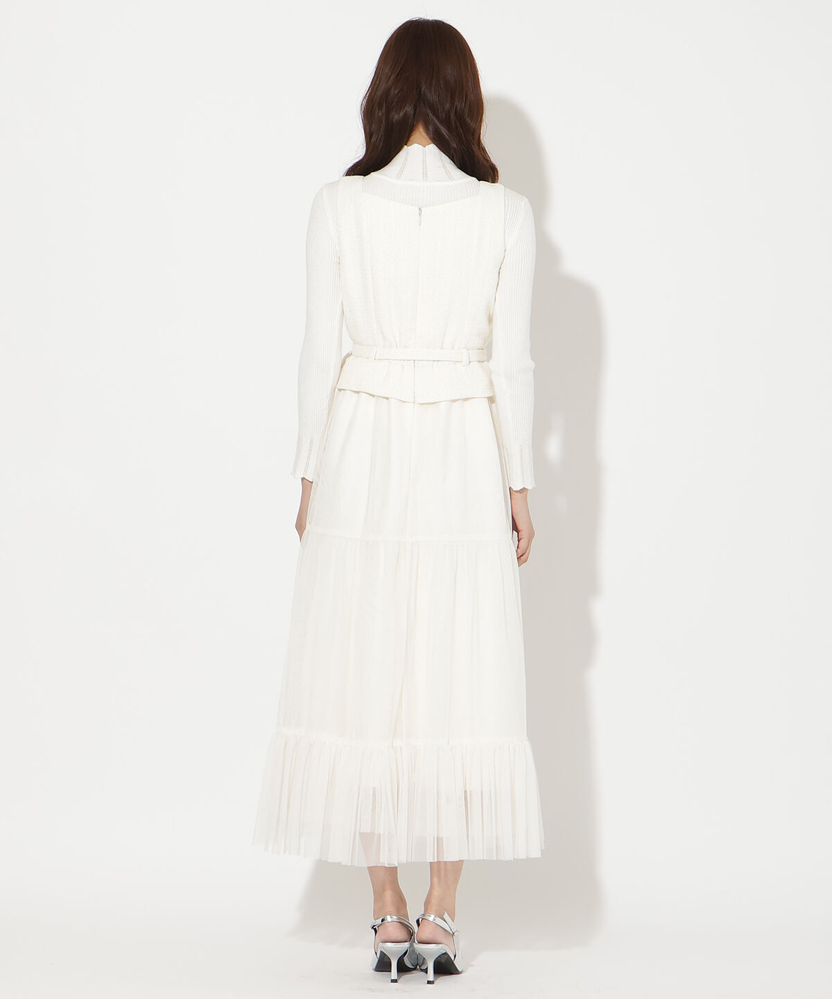 アンドクチュール「ツイード&times;チュールドッキングワンピース」|ワンピース|