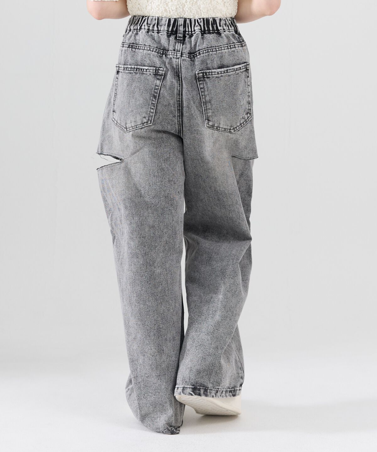 REDYAZEL「サイドダメージワイドパンツ」|デニム|