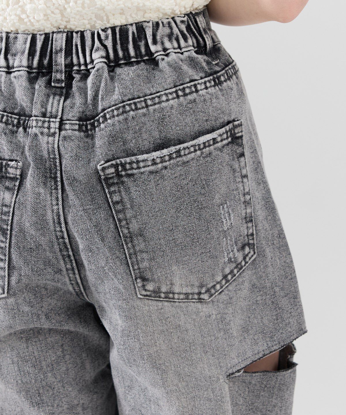 REDYAZEL「サイドダメージワイドパンツ」|デニム|