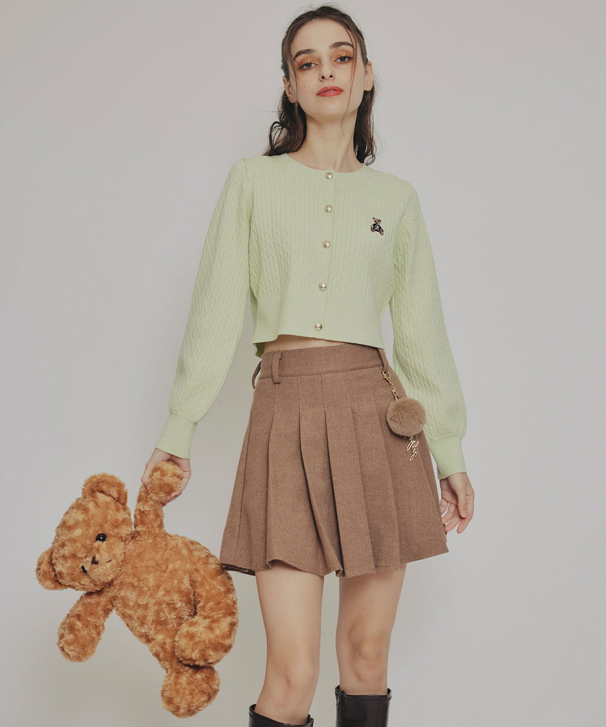 REDYAZEL「Azelyミニケーブルニットカーディガン」|カーディガン|