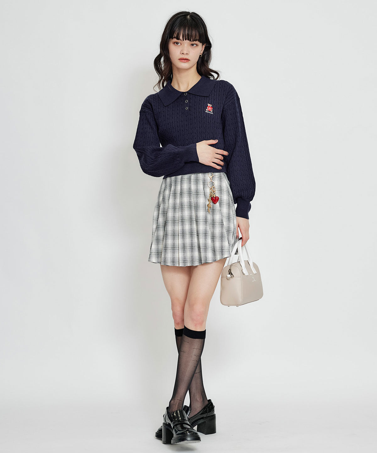 REDYAZEL「Azelyハートミニケーブルポロニット」|ニット・セーター|