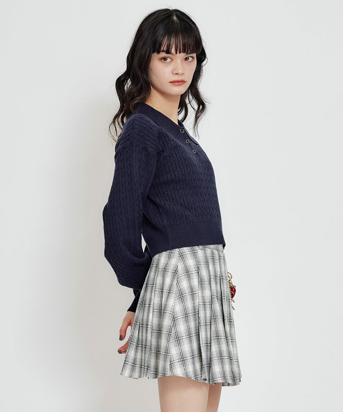 REDYAZEL「Azelyハートミニケーブルポロニット」|ニット・セーター|