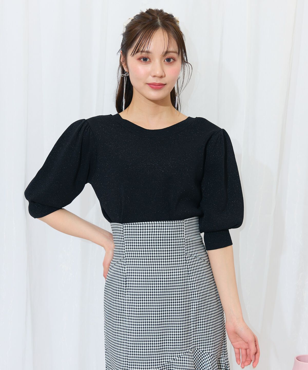 WILLSELECTION「2WAYリボンラメニットプルオーバー」|ニット・セーター|