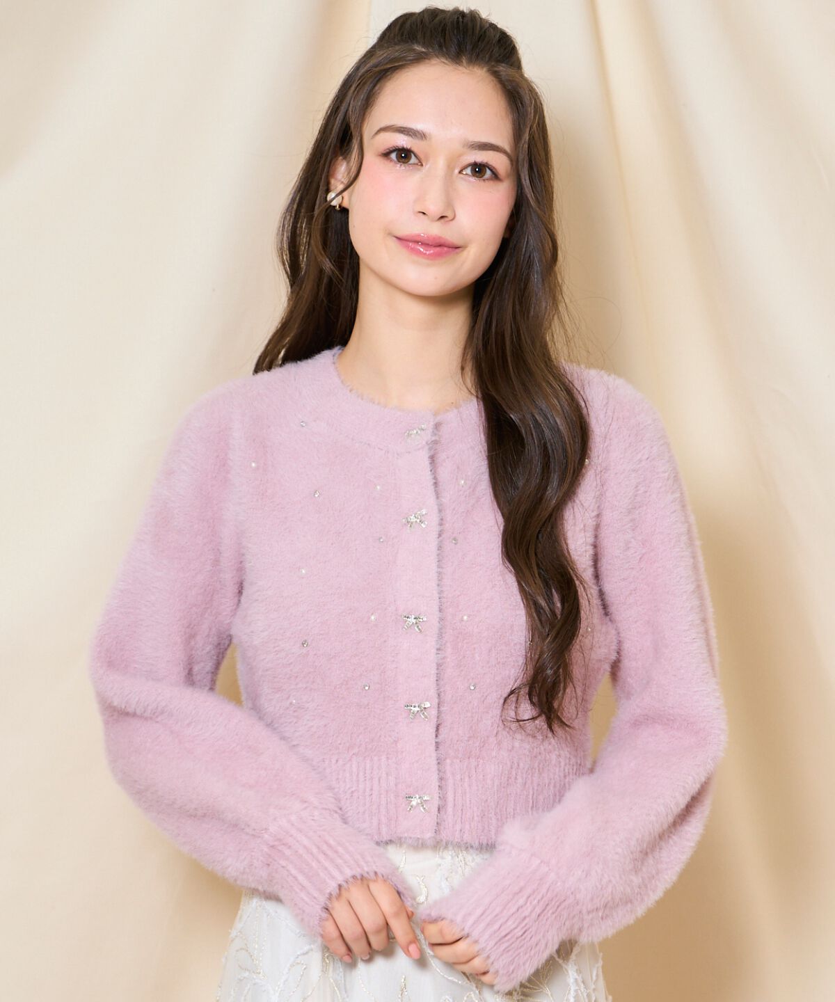 WILLSELECTION「パール＆ビジューフェザーカーディガン」|カーディガン|