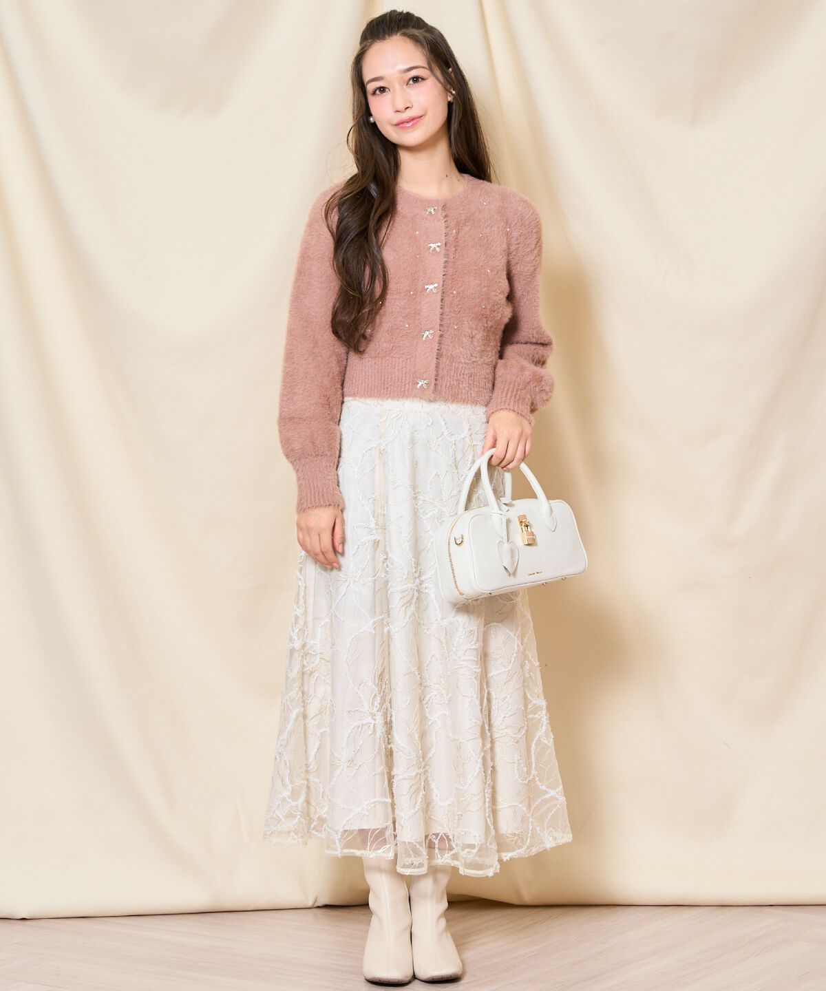 WILLSELECTION「パール＆ビジューフェザーカーディガン」|カーディガン|