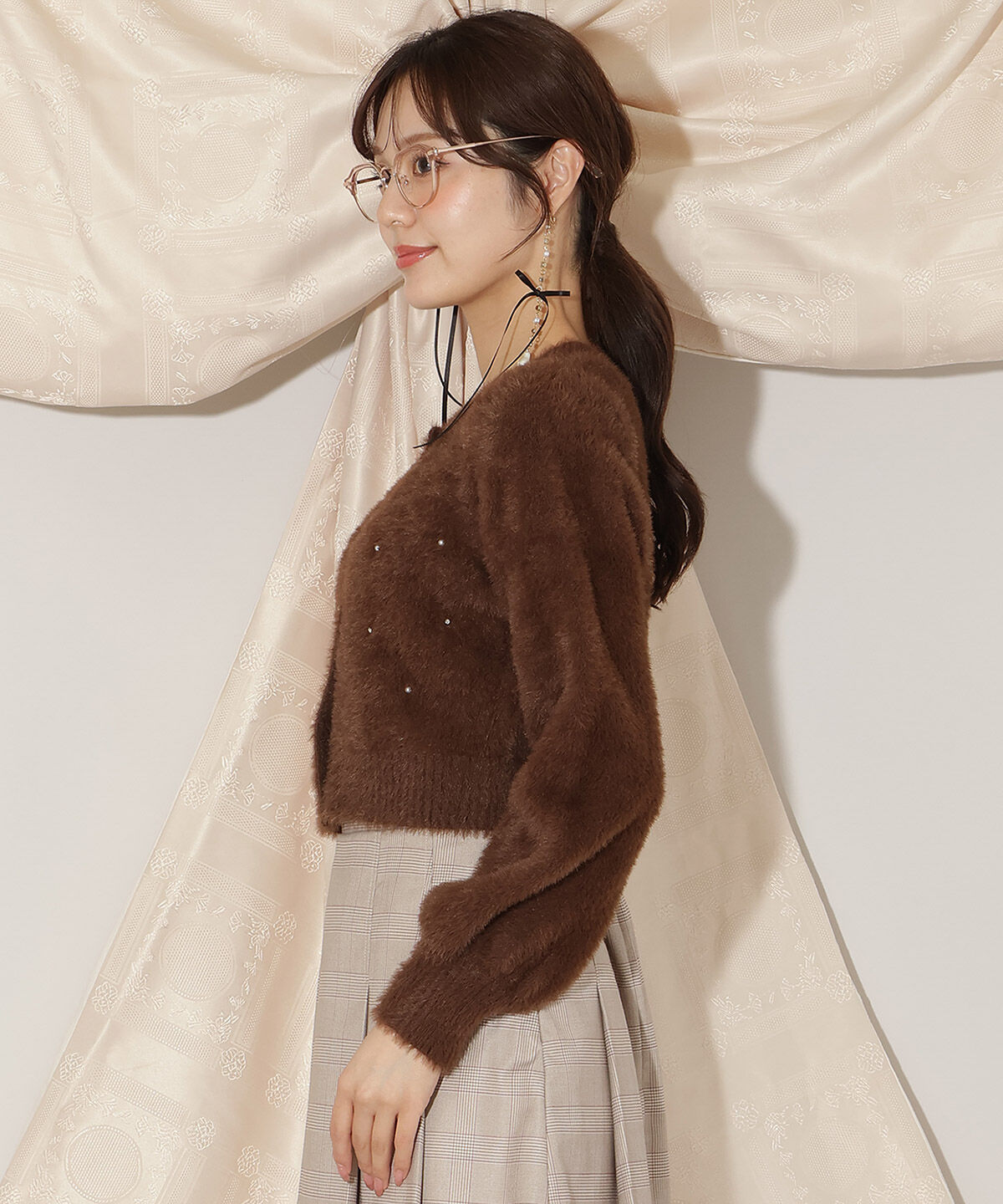 WILLSELECTION「パール＆ビジューフェザーカーディガン」|カーディガン|