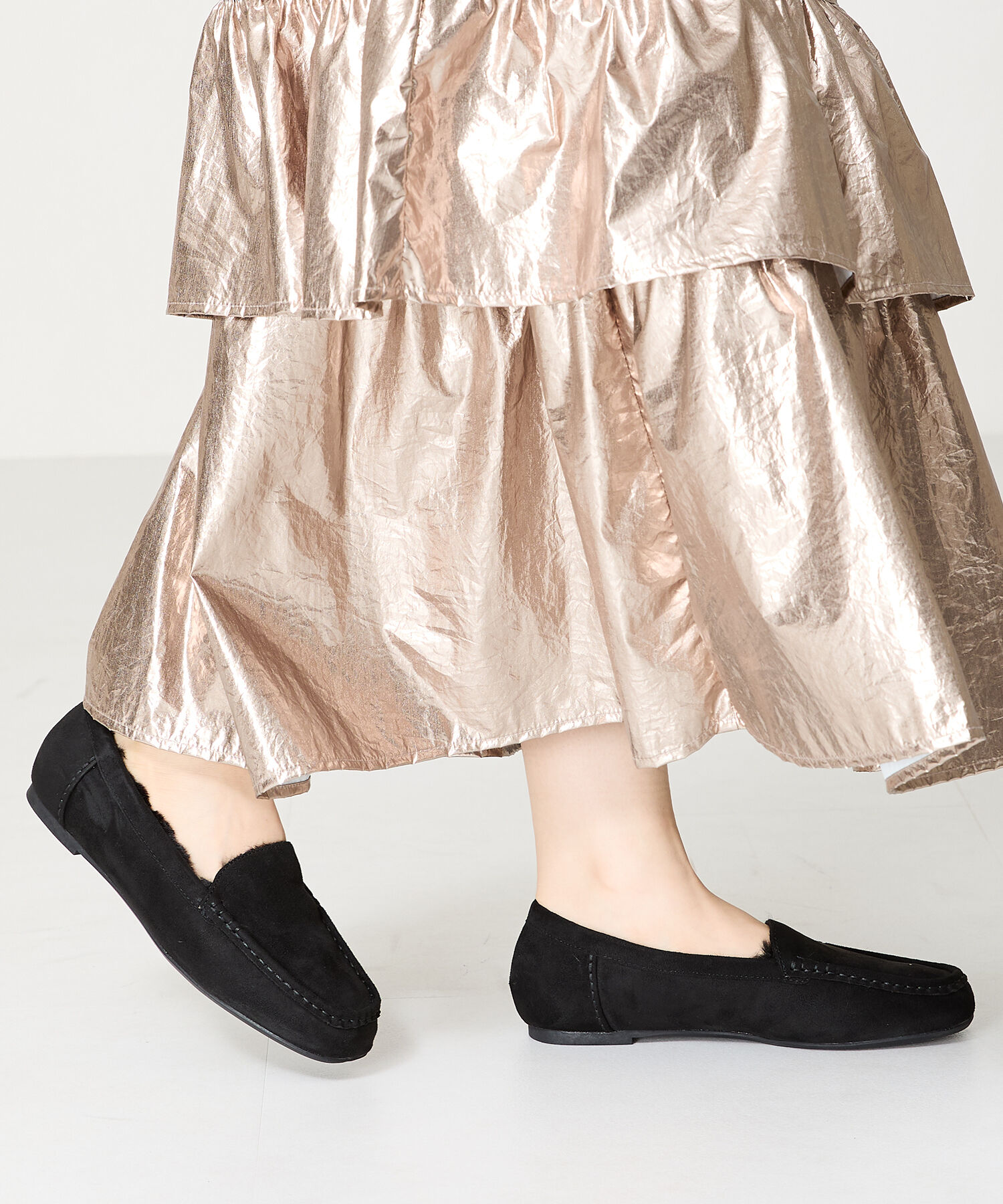 WA Oriental TRaffic「【累計5万足突破】 もこもこ ムートンシューズ /12311 モカシン フェイク ファー 再入荷 フラット」|パンプス|