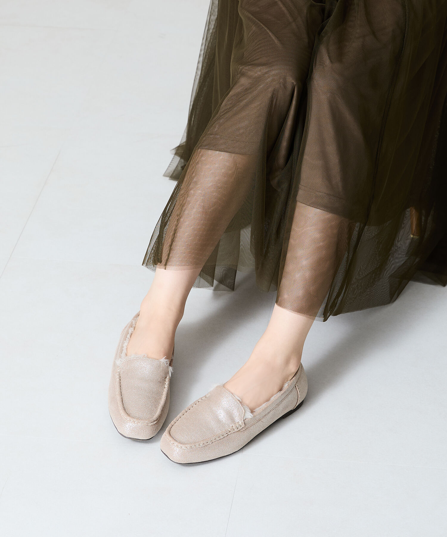 WA Oriental TRaffic「【累計5万足突破】 もこもこ ムートンシューズ /12311 モカシン フェイク ファー 再入荷 フラット」|パンプス|