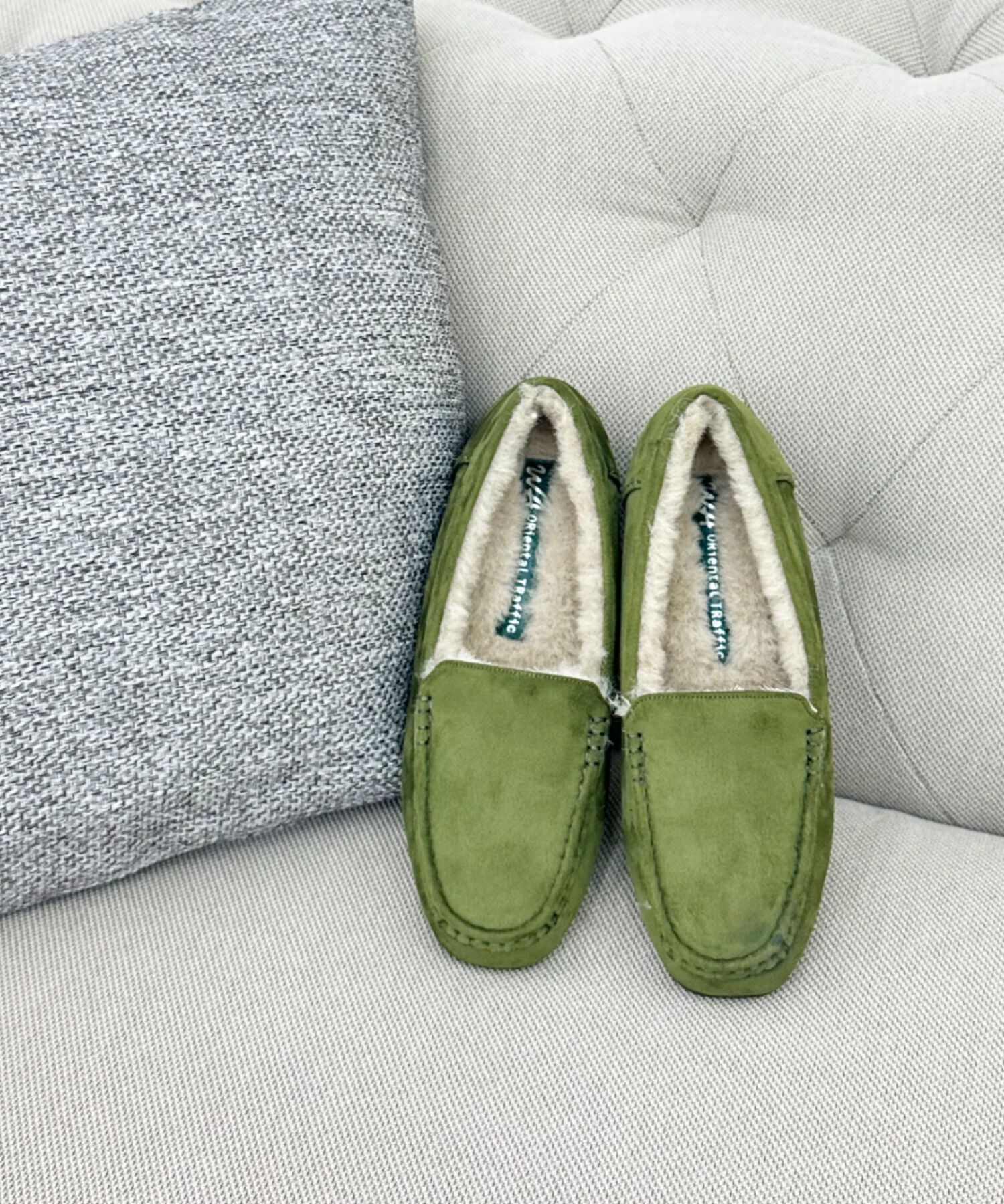 WA Oriental TRaffic「【累計5万足突破】 もこもこ ムートンシューズ /12311 モカシン フェイク ファー 再入荷 フラット」|パンプス|KHAKI