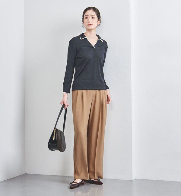 UNITED ARROWS「ポリエステル 2タック ワイドパンツ」|スラックス|