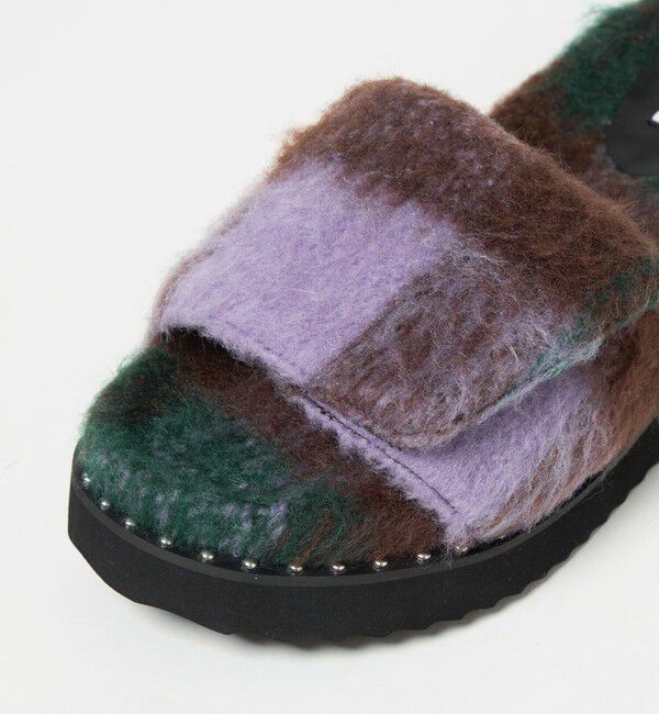 UNITED ARROWS「チェック スライダー サンダル」|サンダル|