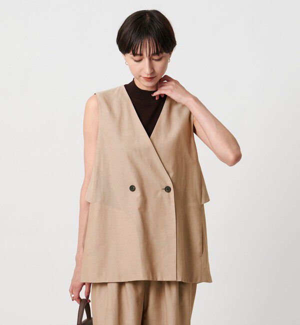 UNITED ARROWS「シアー バックフレア ベスト ‐ウォッシャブル‐」|ベスト・ジレ|BEIGE