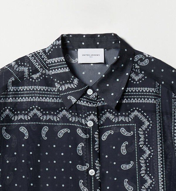 UNITED ARROWS「オーガンジー プリント シャツ ‐ウォッシャブル‐」|シャツ・ブラウス|