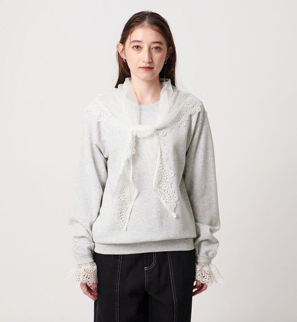 UNITED ARROWS「【別注】＜dahl&rsquo;ia＞レーススカーフ スウェット」|スウェット・ジャージ|