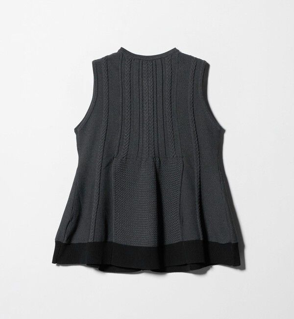 UNITED ARROWS「ケーブル ペプラム ノースリーブ ニット ベスト ‐ウォッシャブル‐」|ベスト・ジレ|