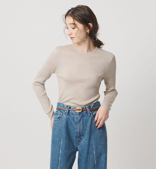 UNITED ARROWS「リブ クルーネック ニット」|ニット・セーター|