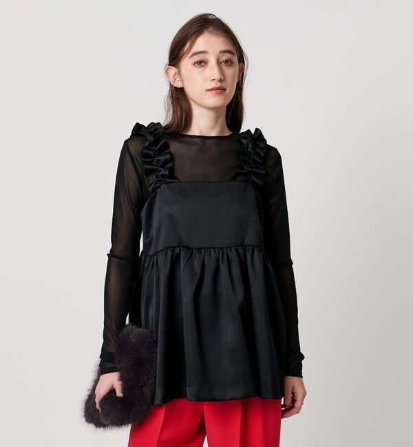 UNITED ARROWS「ギャザー サテン キャミソール ‐ウォッシャブル‐」|キャミソール|