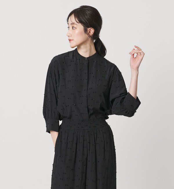 UNITED ARROWS「ドットカットジャガード シャツ ブラウス ‐ウォッシャブル‐」|シャツ・ブラウス|